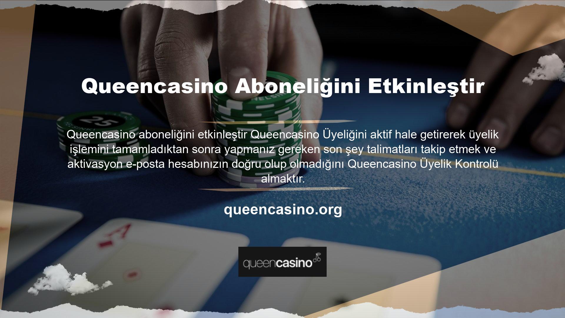 Bu programı sunarak, Queencasino web sitesinde üye girişi ile hesabınıza erişebilirsiniz